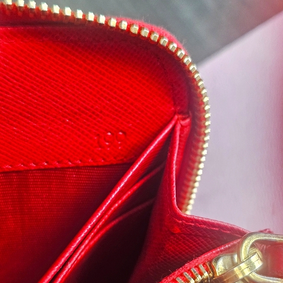 PRADA Quilted Fiery Red Nylon & Saffiano Leather Long Wallet Round Zipper - Picture 4 of 16